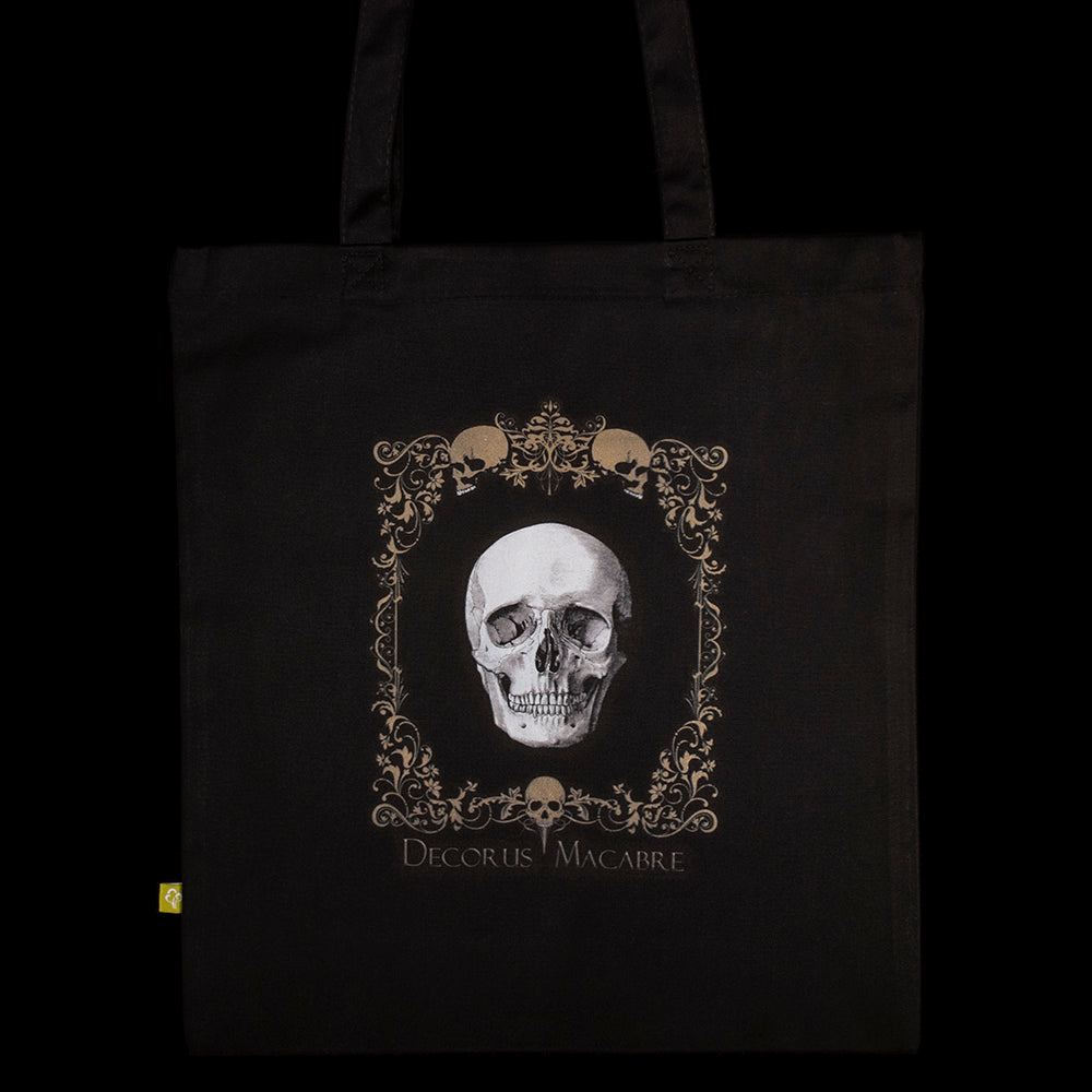 Human skull tote bag