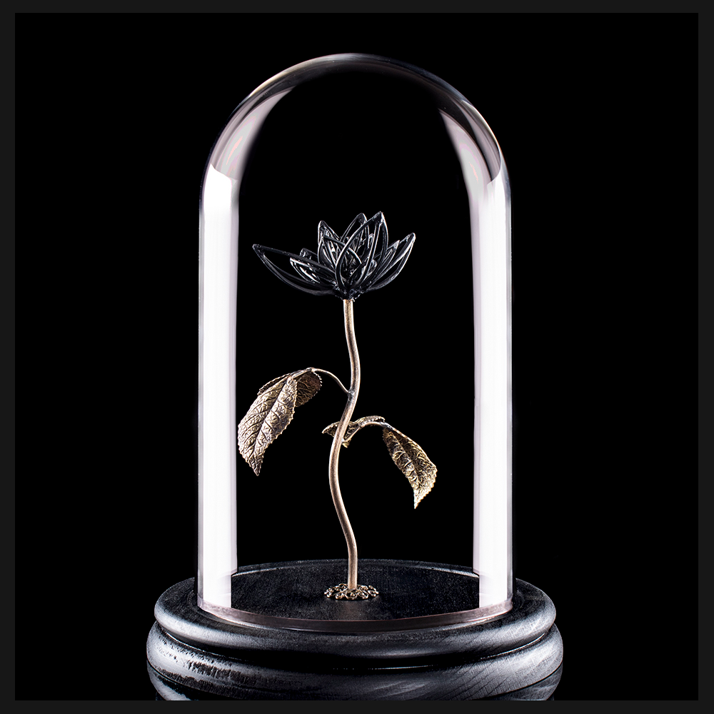 Bone flower in black