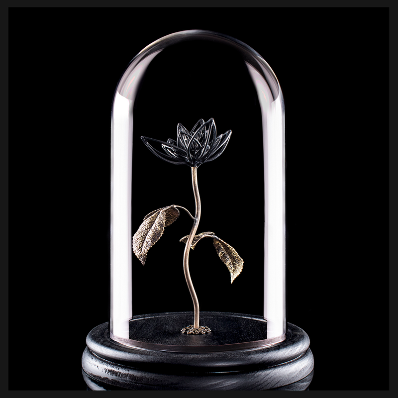 Bone flower in black