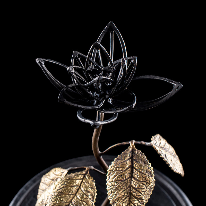 Custom bone flower with brass stem 